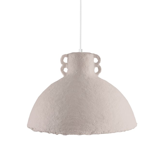 Lampa papierowa japandi beżowa wisząca Mache